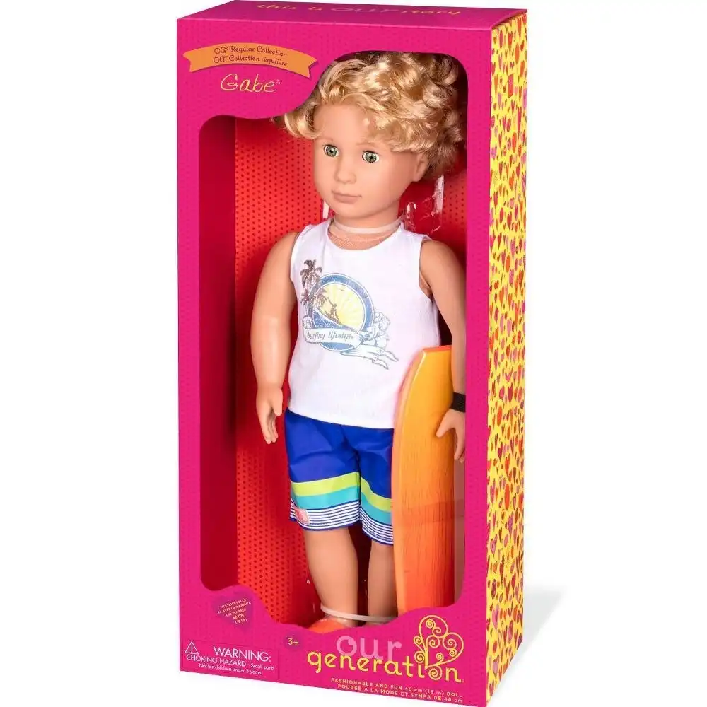 Our Generation - Gabe Beach Boy Doll with Surfboard - BD31197Z