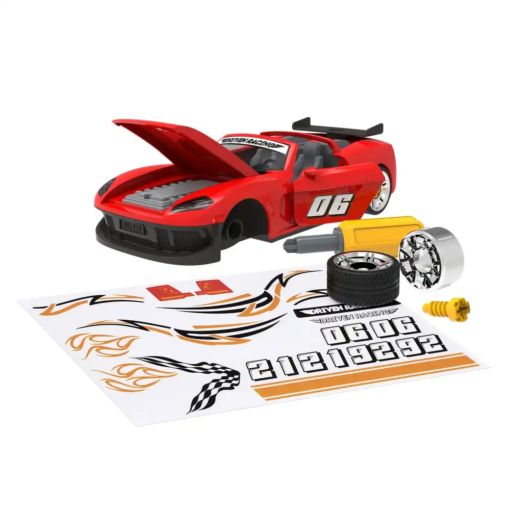Battat - Driven Take Apart Sports Car with Lights & Sounds 34 Pieces - Red - WH1139Z
