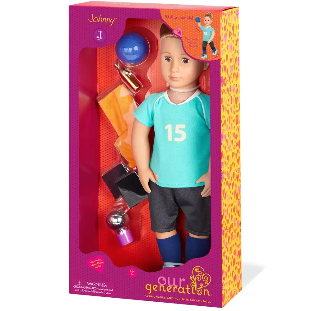 Our Generation - Johnny Volleyball Doll 18 Inch with Accessories - BD31355Z