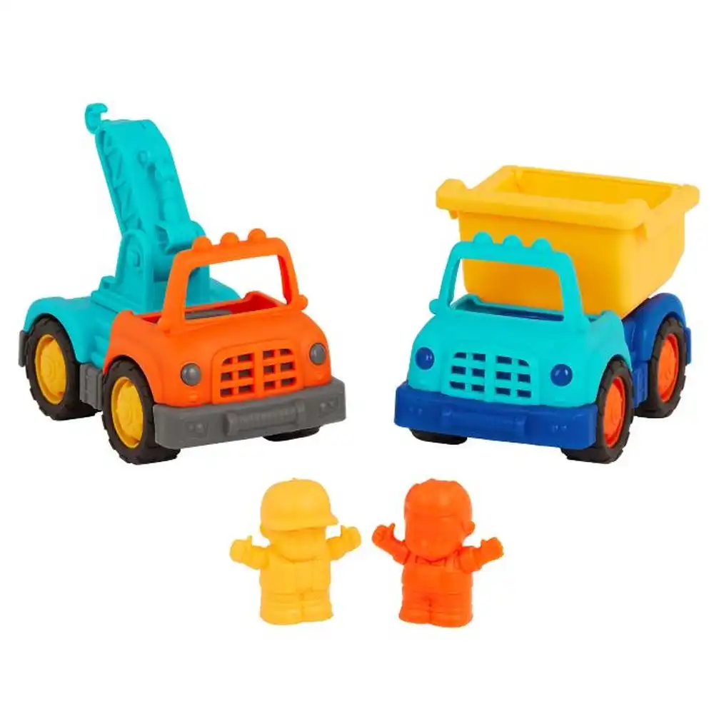 Battat - Tough Truckies Dump Truck & Crane Truck Construction Set - BT1836