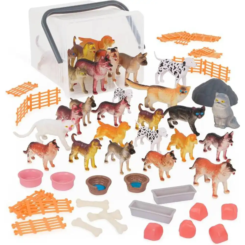 Battat - Terra 60 Pieces Dog & Cat Playset - AN2927Z