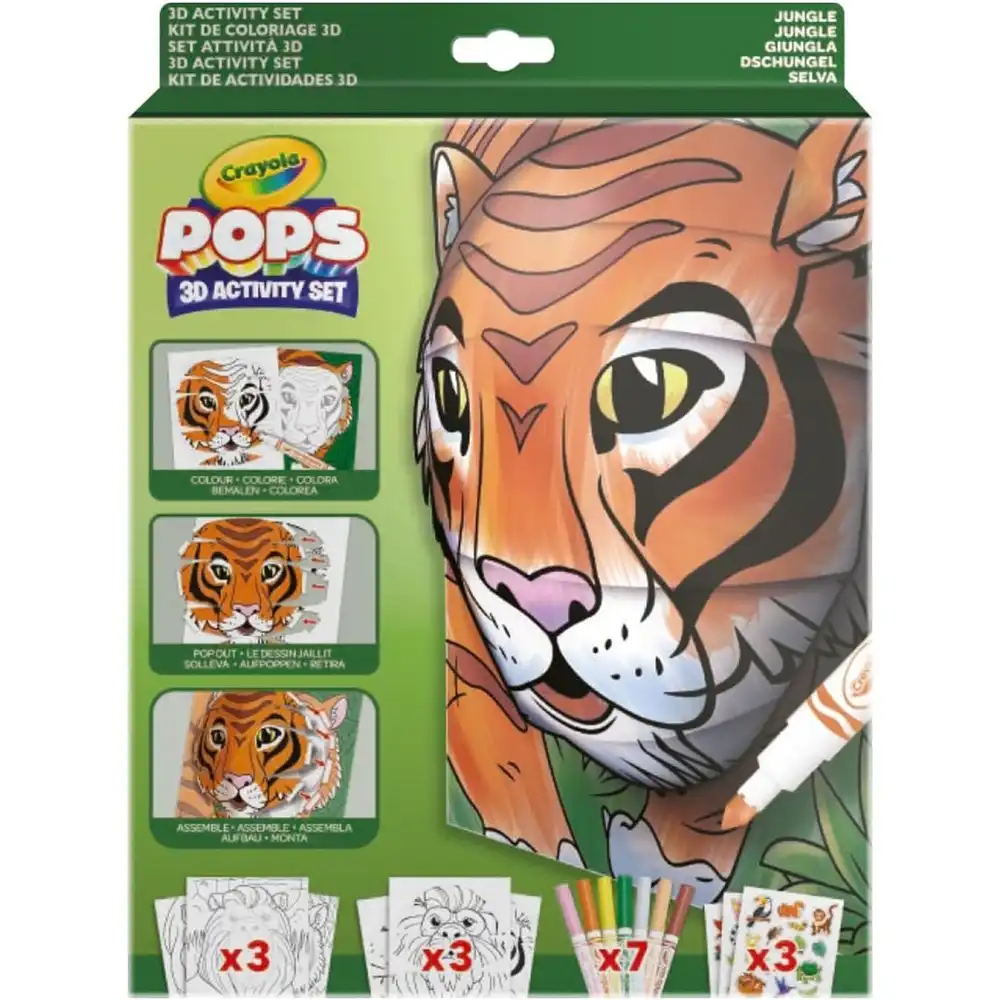 Crayola - Pops 3D Painting Animals Activity Set 16 Pieces - ‎04-2802