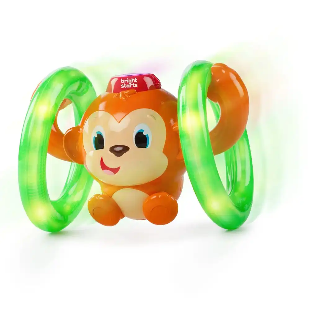 Bright Starts - Roll & Glow Monkey Toy with Lights and Melodies - 52181