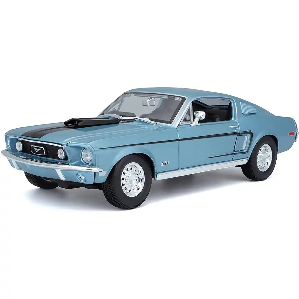 Maisto - 1968 Ford Mustang GT Cobra Jet 1/18 Diecast Model - Blue - 31167