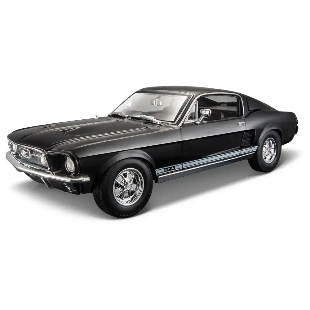 Maisto - 1967 Ford Mustang GTA Fastback 1/18 Diecast Model - Black - 31166