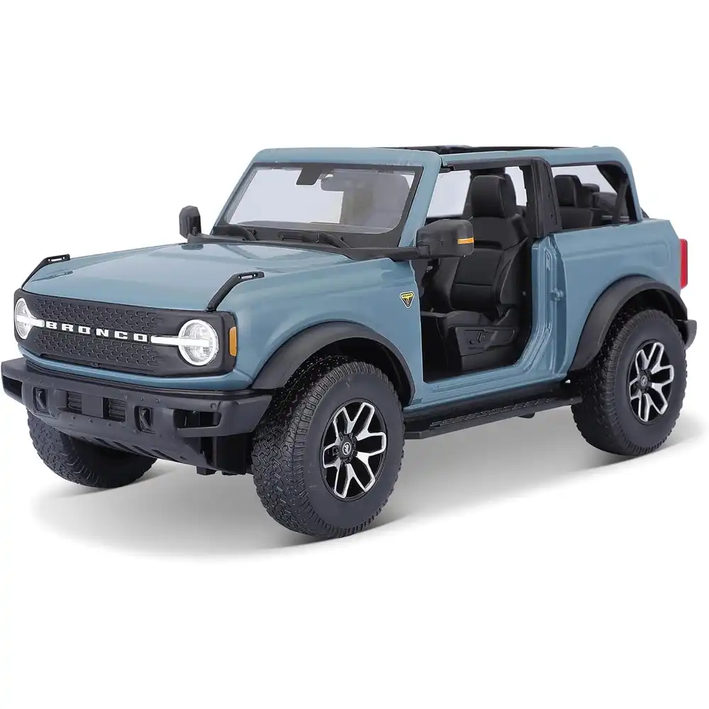 Maisto - 2021 Ford Bronco Badlands (No Door) 1/18 Diecast Model - Blue - 31457