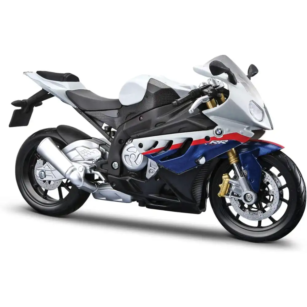 Maisto - BMW S1000 RR 1/12 Diecast Model with Stand - White & Blue - 32702