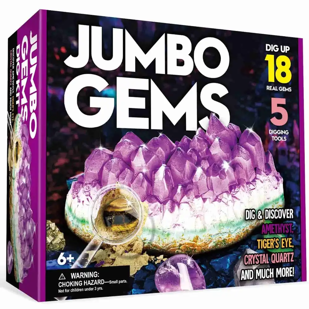 Eduman - Jumbo Gems 18 Real Gemstones Dig Kit - EDM008