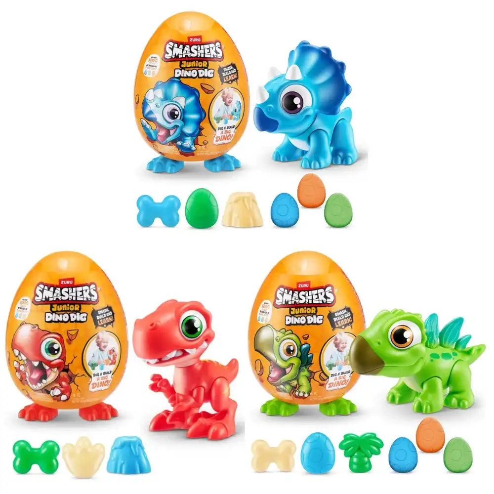 Zuru - Smashers Junior Dino Dig Egg 18 Surprise Inside 3 Models