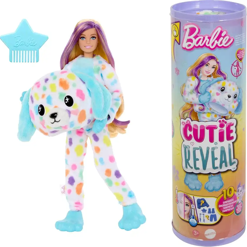 Mattel - Barbie Movies: Cutie Reveal Color Doll with Colorful Dalmation Dog Costume - HRK41