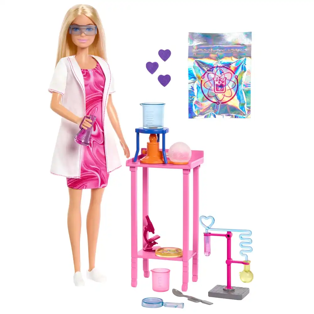 Mattel - Barbie Blonde Scientist Doll with Lab Table & Accessories - JCR70