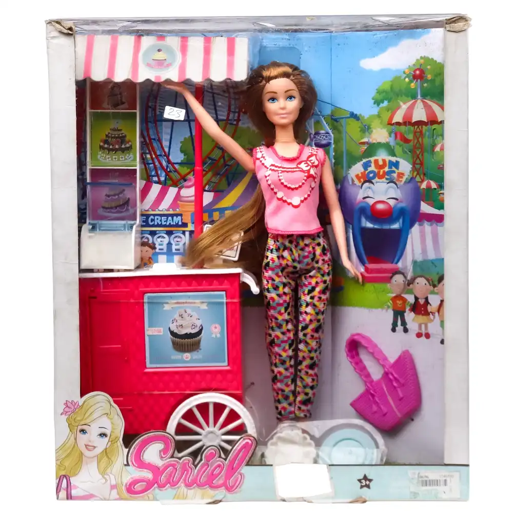 Sariel Fashion Doll with Sweats Cart Inside Fun House & Accessories - 7727
