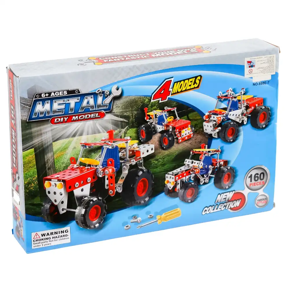 Metal DIY Vehicles 4 Models Sets 160 Pieces - 898E-7