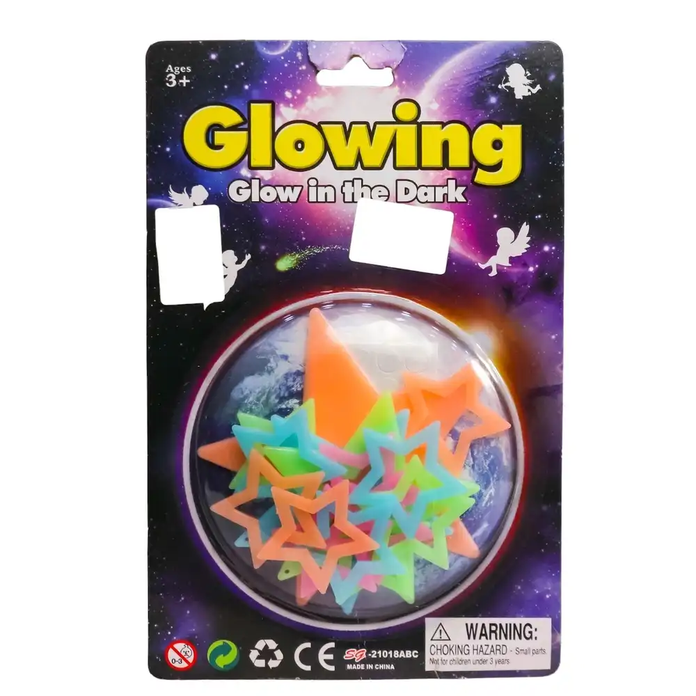 Colorful Hollow Stars Glow In The Dark Set - 0138