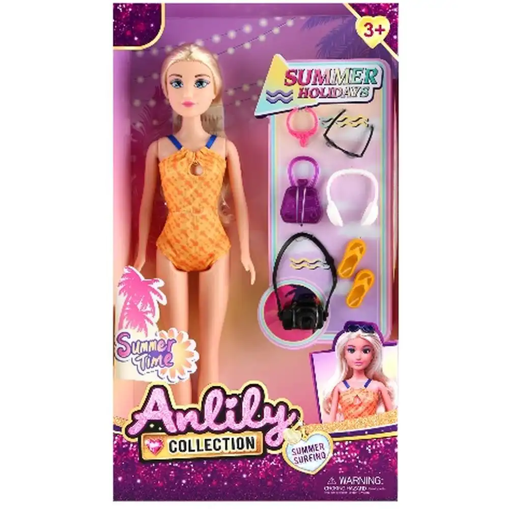 Anlily Collection Summer Holidays 29 cm Doll With Accessories - 616139A