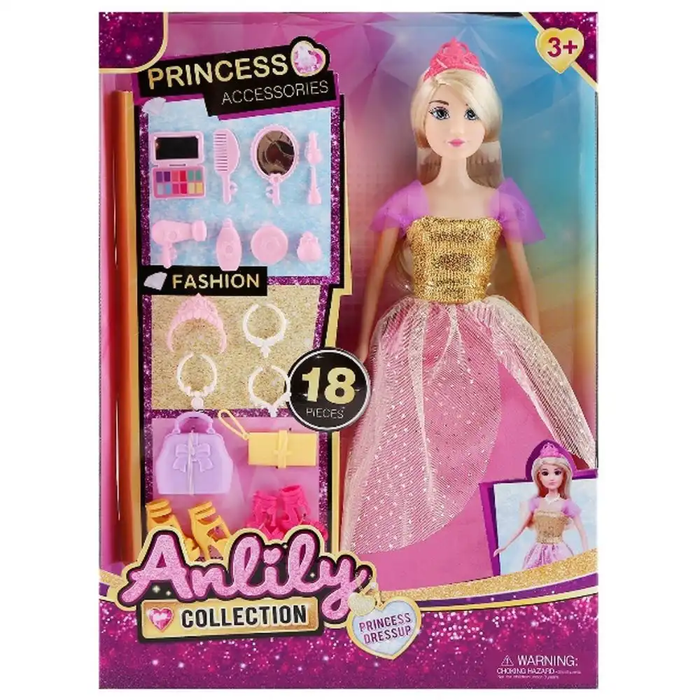 Anlily Collection 29 cm Doll With 18 Pieces Princess Accessories - 616286A