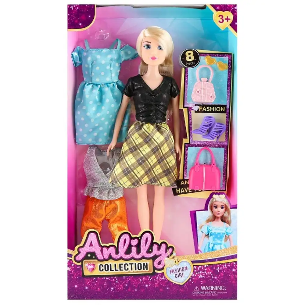 Anlily Collection Fashion Girl 29 cm Doll With 8 Pieces Accessories - 616089A