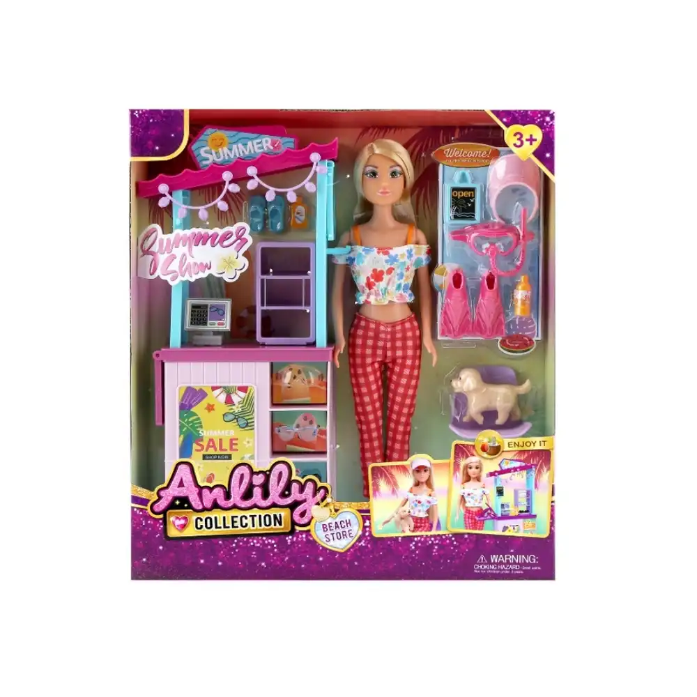 Anlily Enjoy Summer Doll 29cm with Beach Store & Accessories - 616158