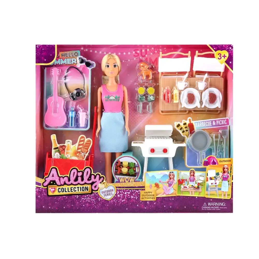 Anlily Picnic Doll 29cm with Barbecue & Accessories - 616256