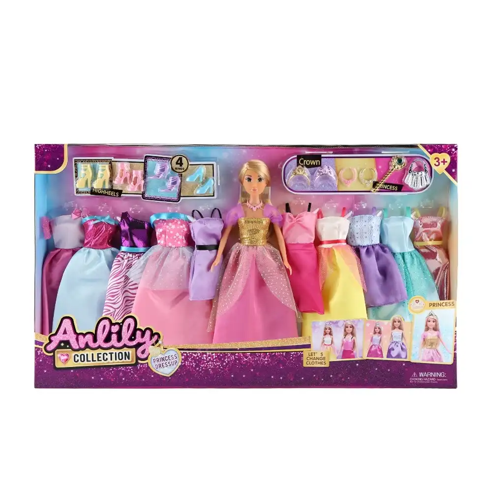 Anlily Princess Dress Up Doll 29cm with11 Dresses Set & Accessories - 616085