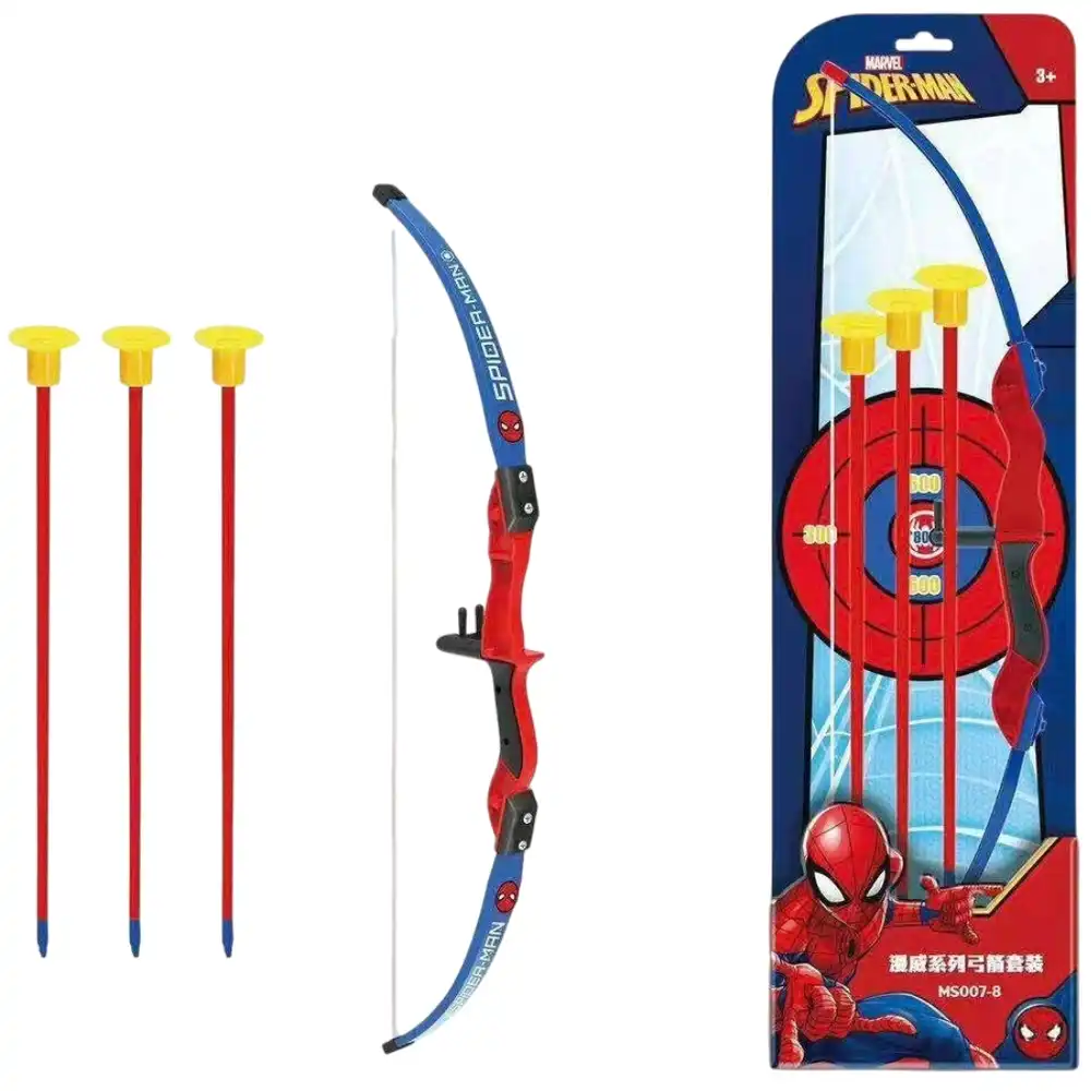 Marvel Avengers Spiderman Archery Bow with 3 Arrows & Target - MS007-8