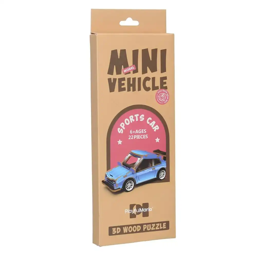 Mini Vehicle Sports Car Model 3D Wood Puzzle 22 Pieces - 68024