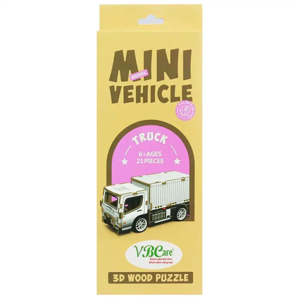 Mini Vehicle Truck Model 3D Wood Puzzle 21 Pieces - 68019