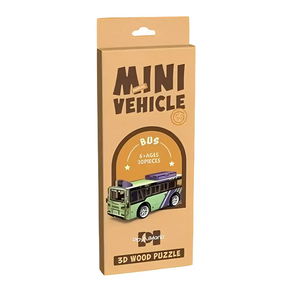 Mini Vehicle Bus Model 3D Wood Puzzle 30 Pieces - 68021