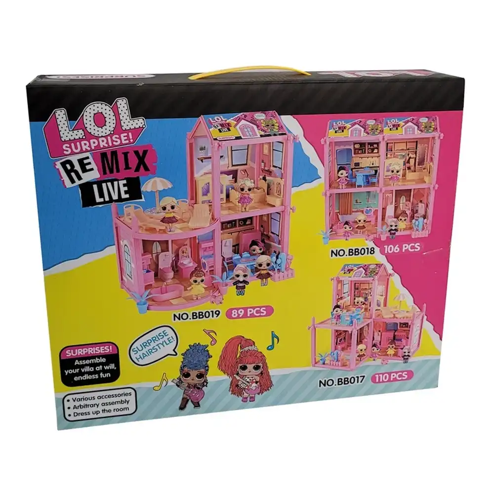 L.O.L. Surprise! Remix - Doll Villa Set 89 Pieces - BB019