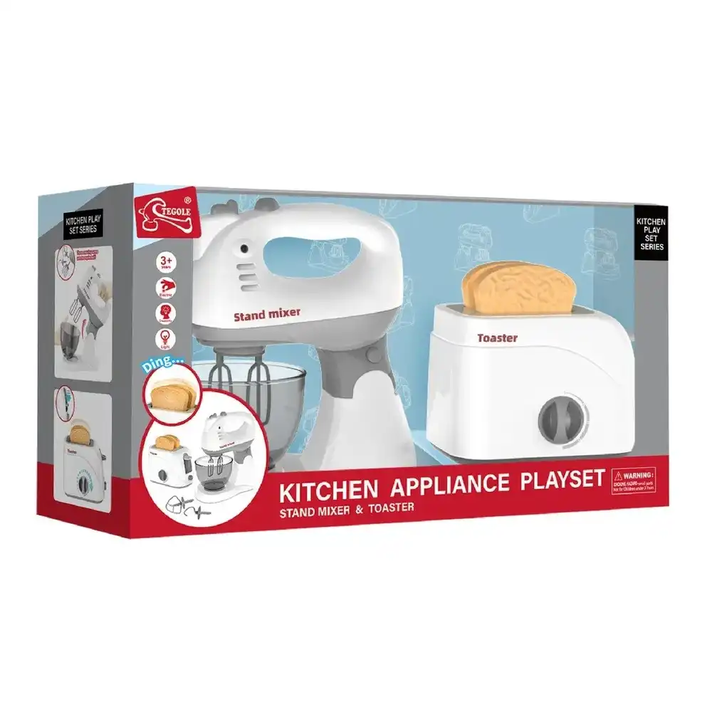 Tegole Kitchen Appliance Playset Mixer & Toaster Toy with for Kids - F2316