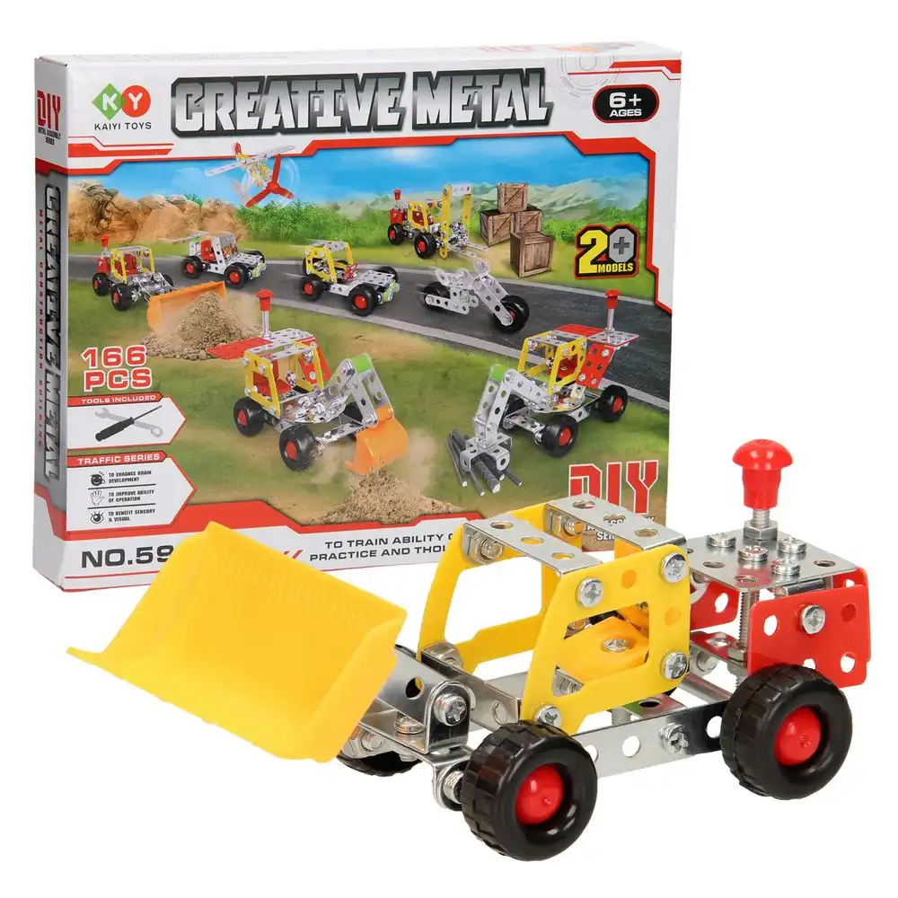 Creative Metal Construction Set Metal 20in1 Vehicles 166 Pieces - 592-53