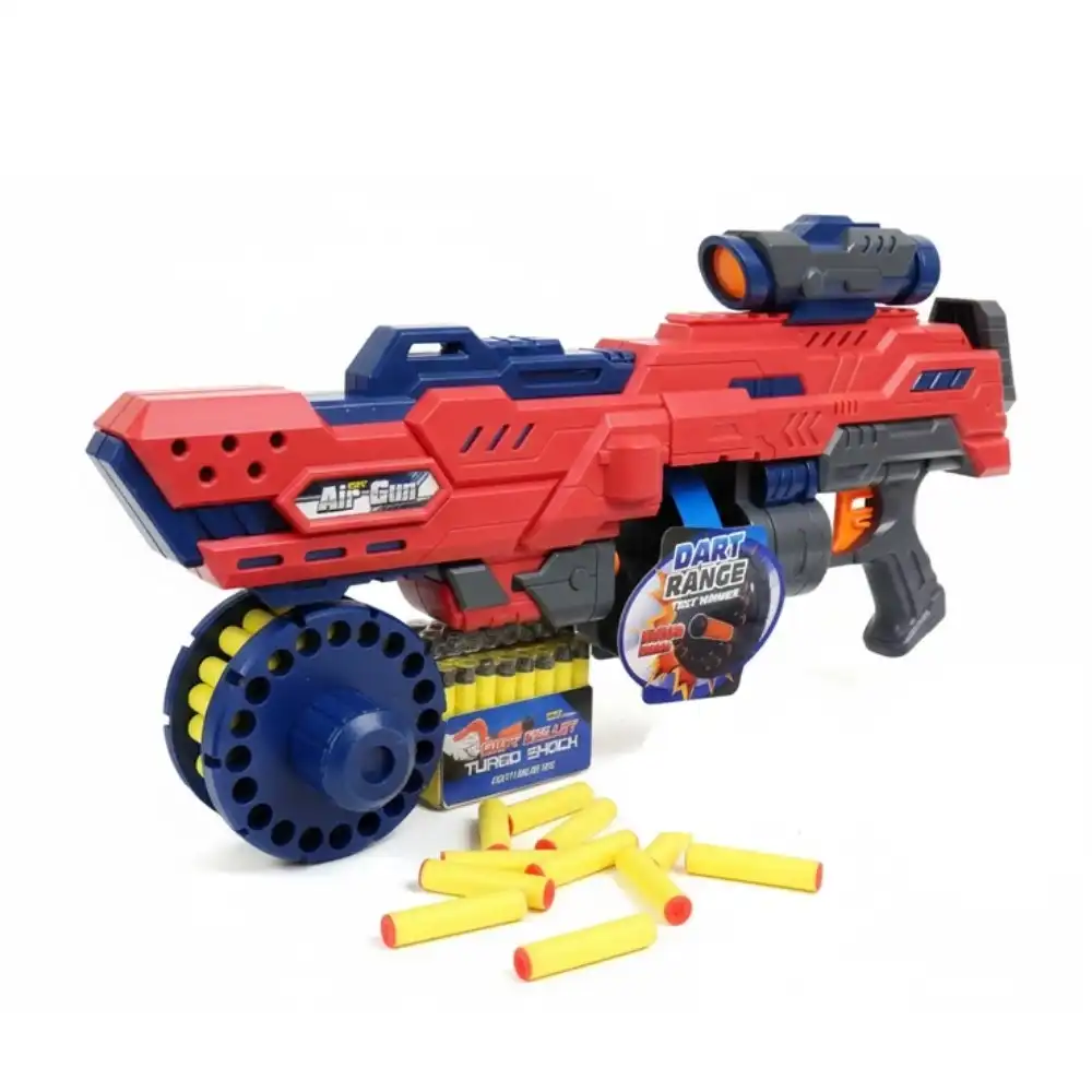 Turbo Shock Electric Air Gun with Foam Bullets - Red - 168-2B