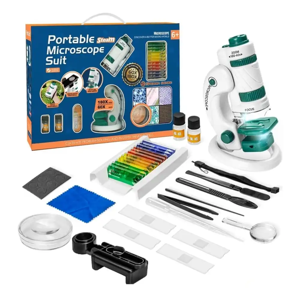 Portable Microscope Suit 180x with Accessories & Equipement - SD229