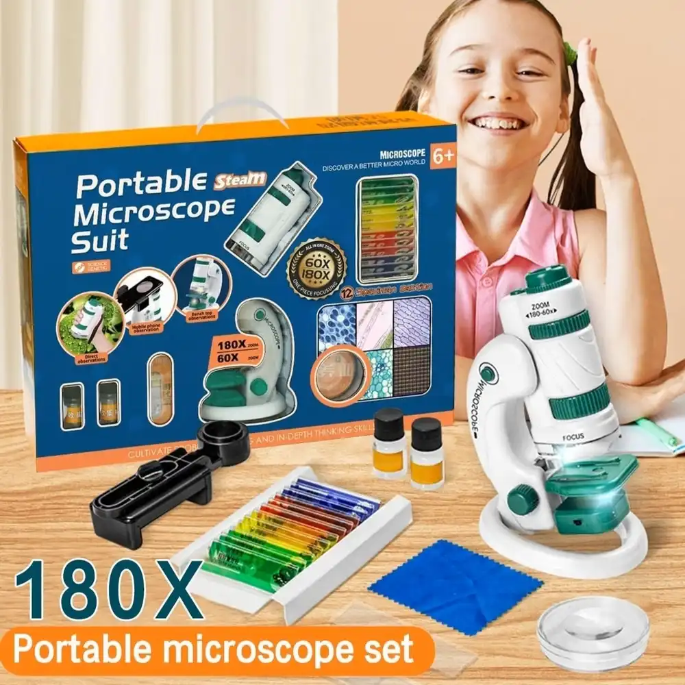 Portable Microscope Suit 180x with Accessories & Equipement