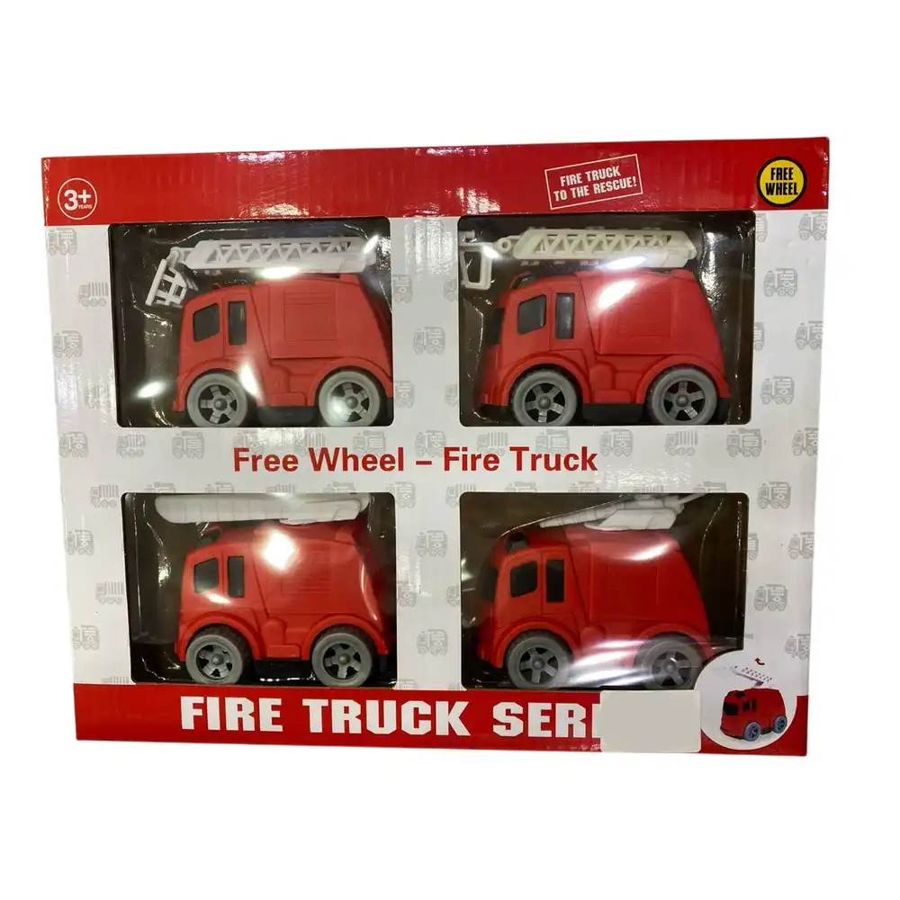 Free Wheels Fire Trucks 4 Vehicles - LC047