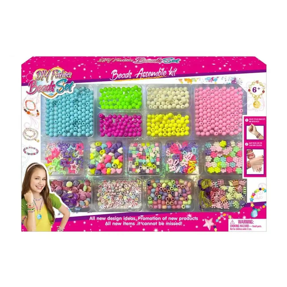 DIY Fashion Beads with Letters & Shapes Aseemble Kit - 7699-3