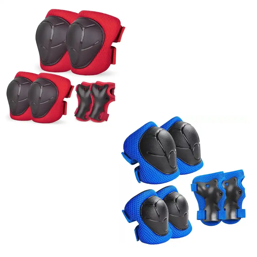 Knee and Elbow Safety Sets 2 Colors (Black/Red) - D021