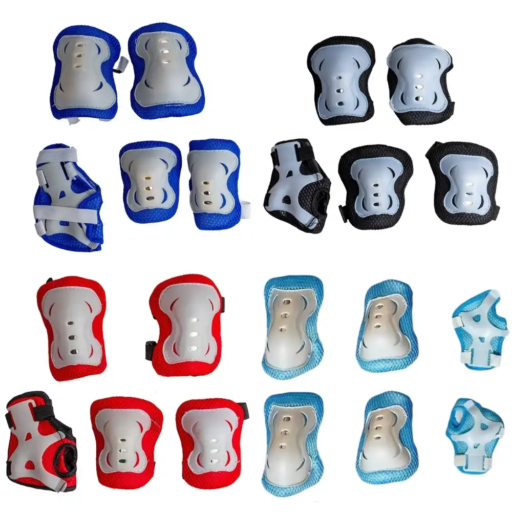 Knee and Elbow Safety Sets 4 Colors (Black/Red/Cyan/Blue) - D023