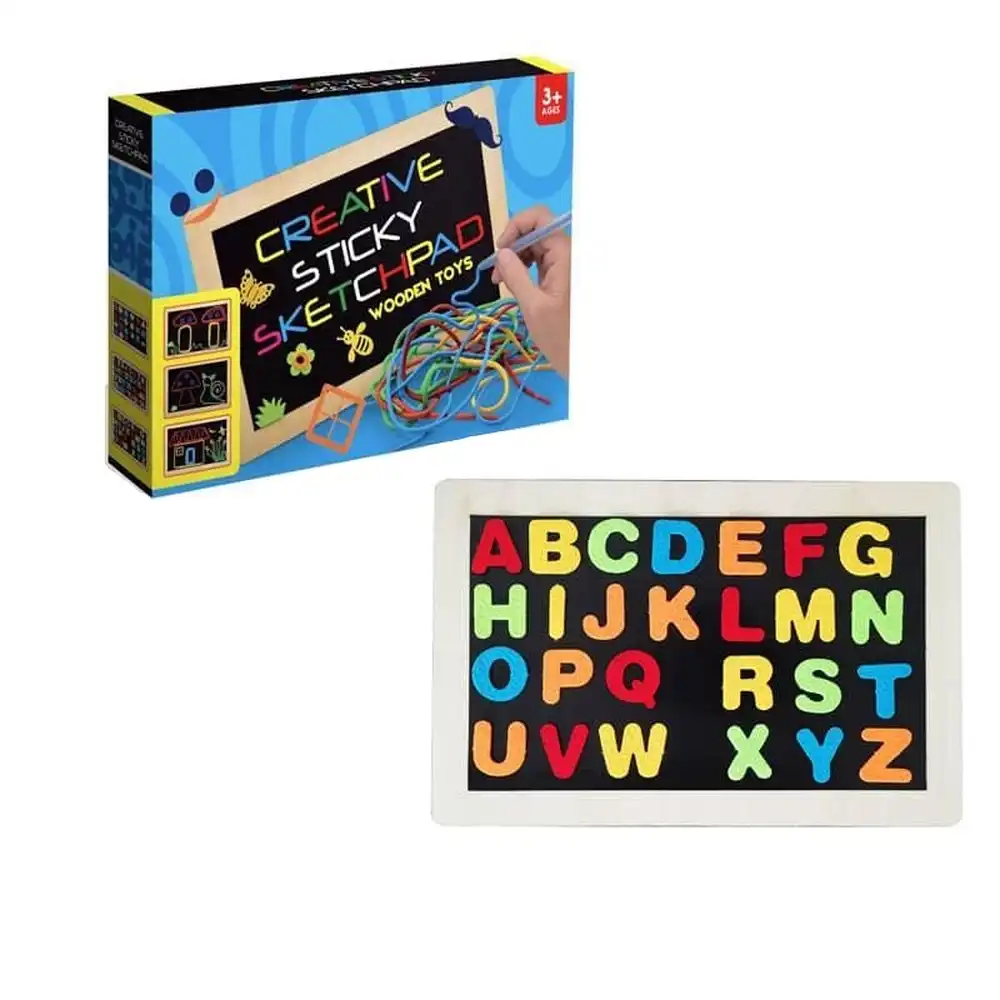 Creative Sticky Wooden Sketchpad with Alphabet Letters - D166-1