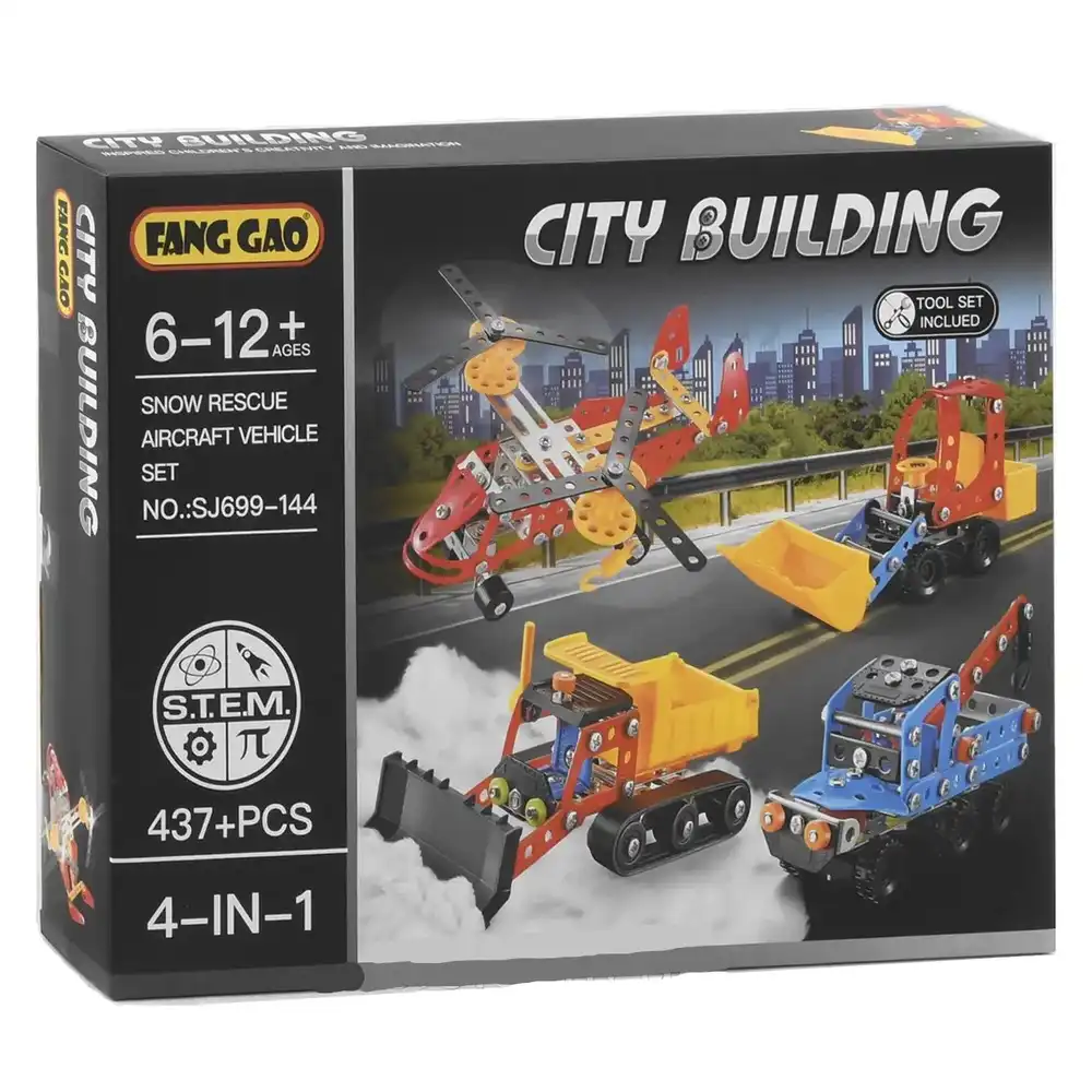 Fang Gao City Building Snow Rescue Aircraft Vehicle Set 437