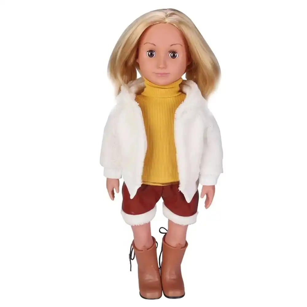 My JQ Grils Fashion Doll 46 cm with White Coat & Yellow T-Shirt - 2061