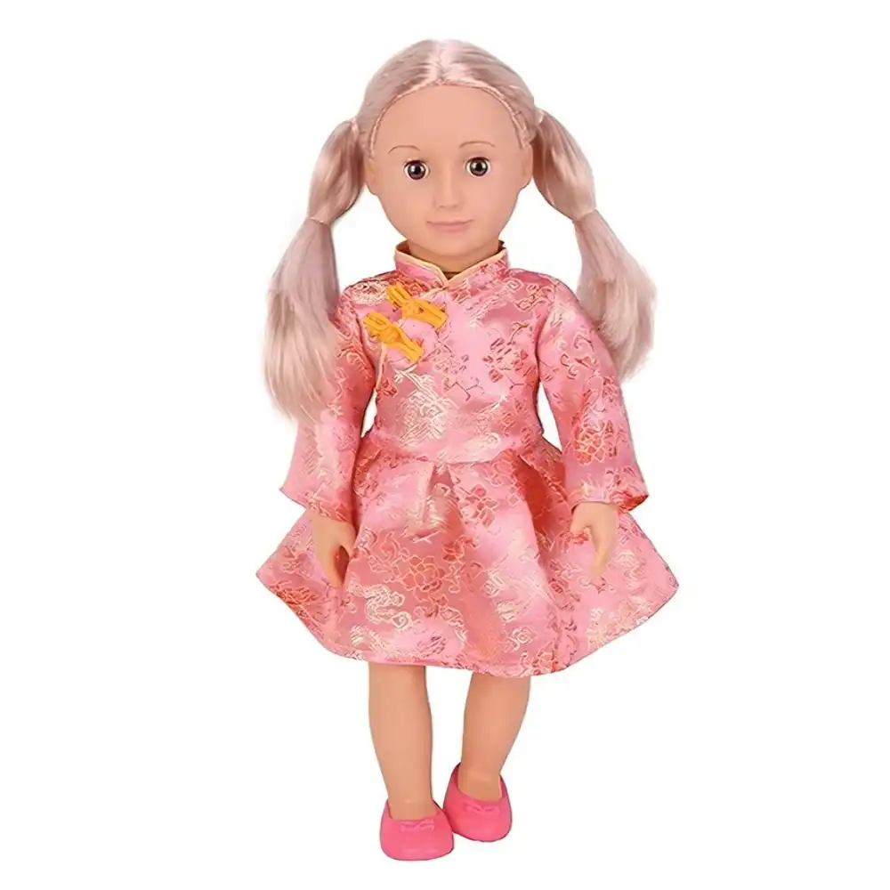 My JQ Grils Fashion Doll 46 cm with Flowers Designs Pink Dress - 2093
