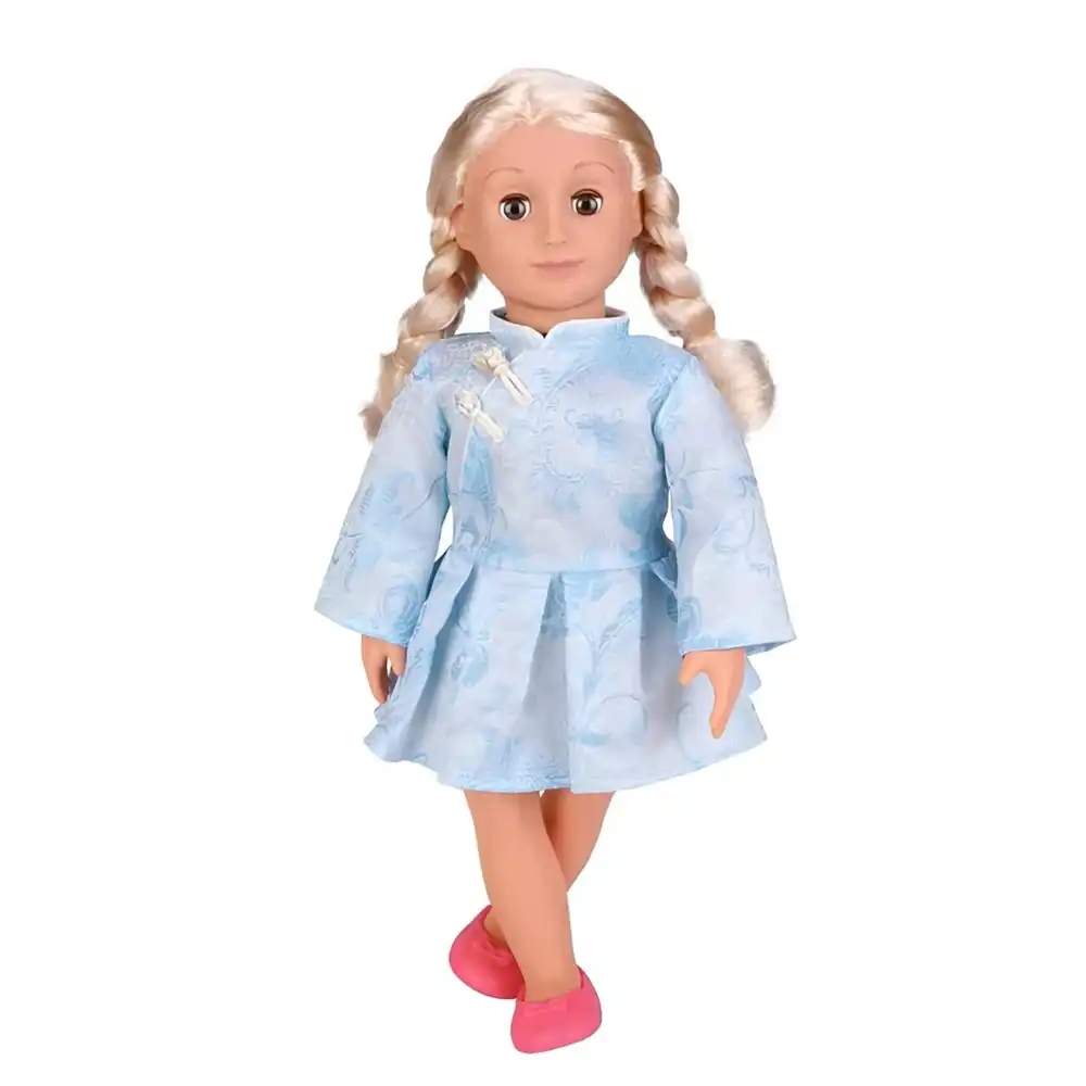 My JQ Grils Fashion Doll 46 cm with Unique Shapes Design Light Blue Dress - 2096