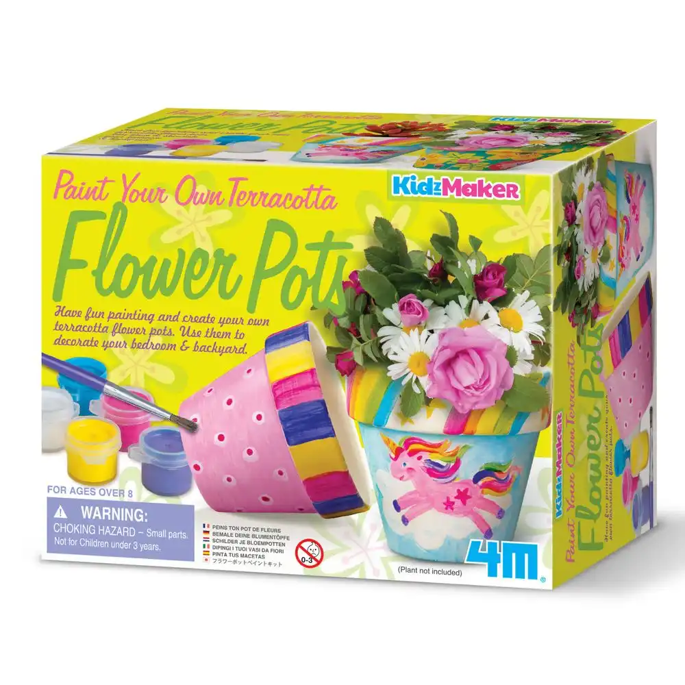4M - KidzMaker Paint Your Own Teracotta Flower Pots - 04781