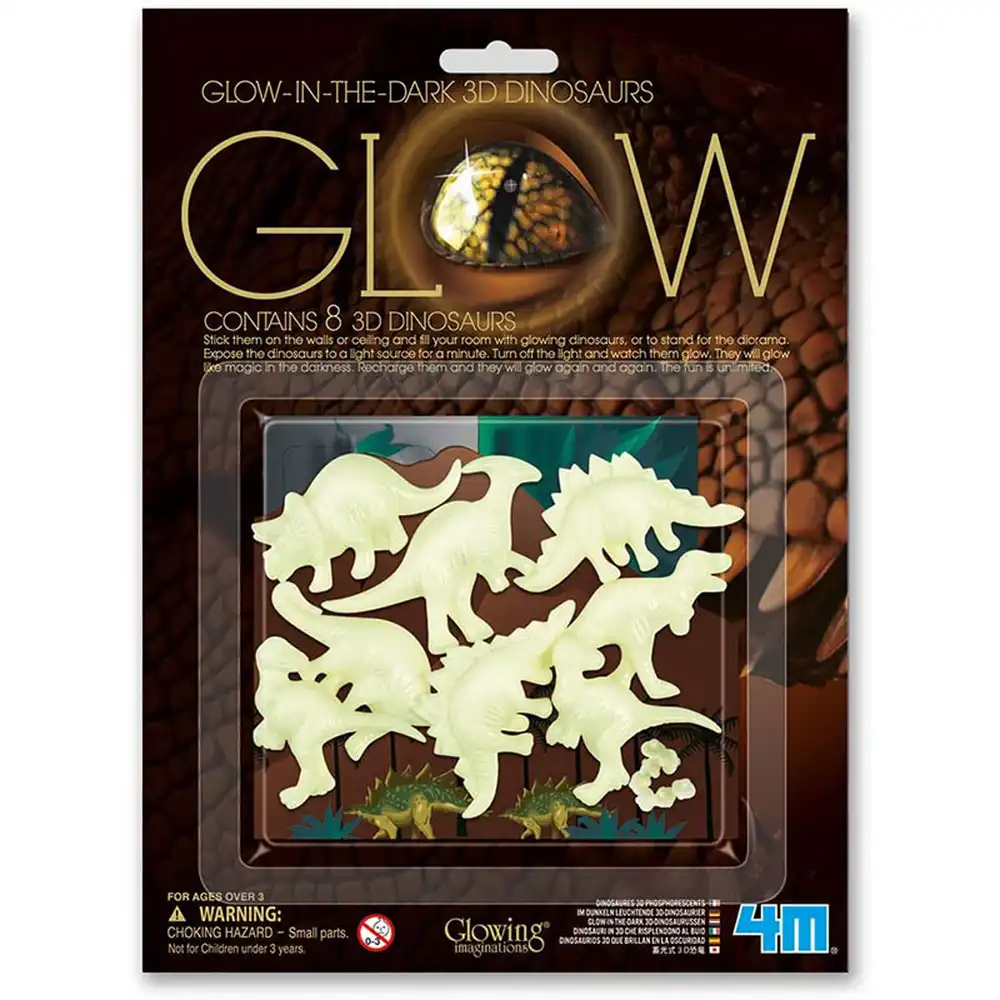 4M - Glow in the Dark 8 3D Dinosaur - 05426
