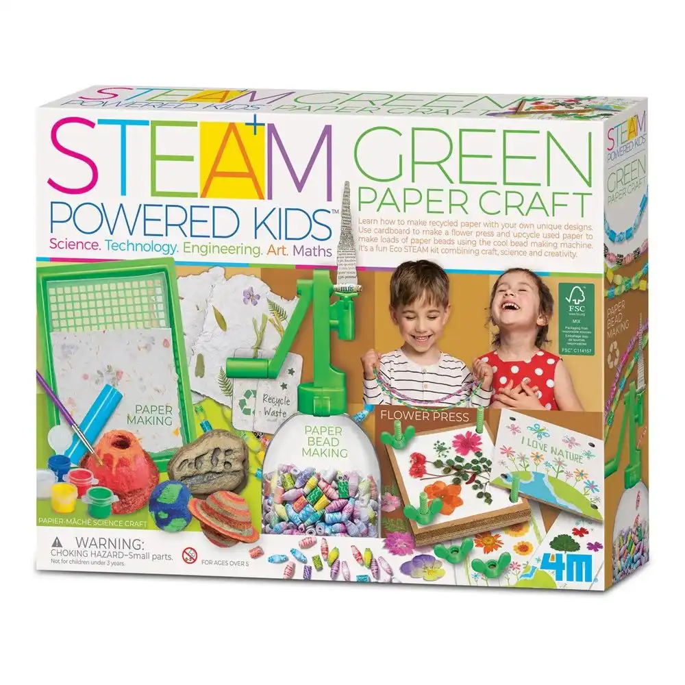 4M - Steam Powered Kids Green Paper Craft - 05542