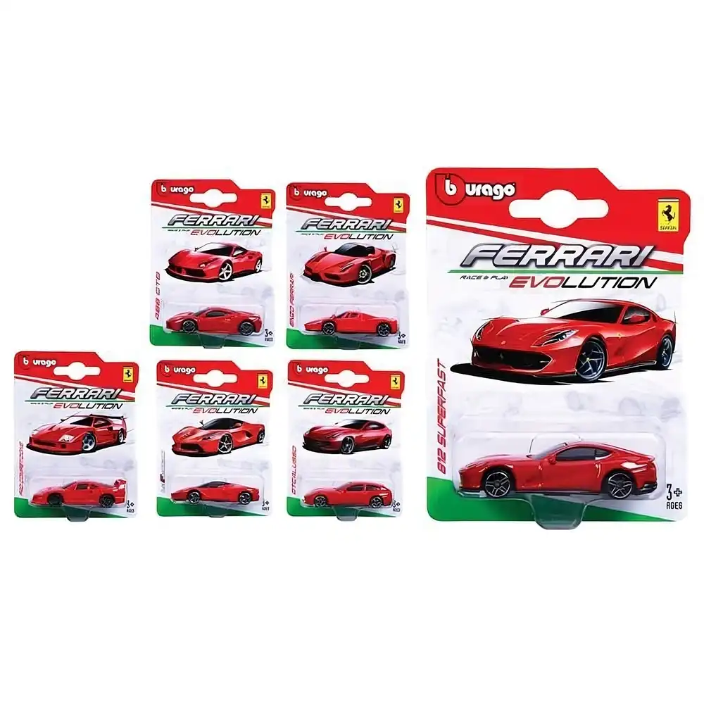 Bburago - Assorted Ferrari 1/64 Die Cast Model Cars - 56600