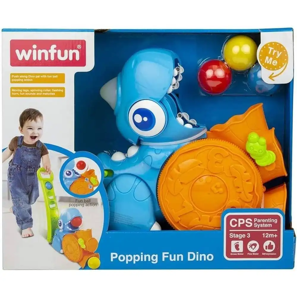 WinFun - Popping Fun Dino Push Along Toy - 000673