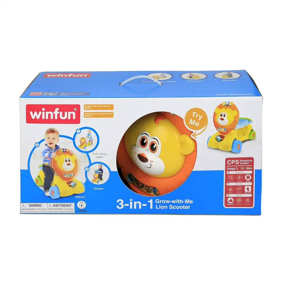 WinFun - 3 In 1 Grow-With-Me Lion Scooter - 000855