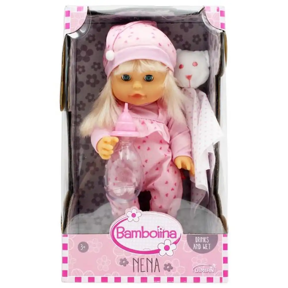 Dimian - Bambolina Nena Doll Drinks and Wet with Accessories 36 cm - BD134